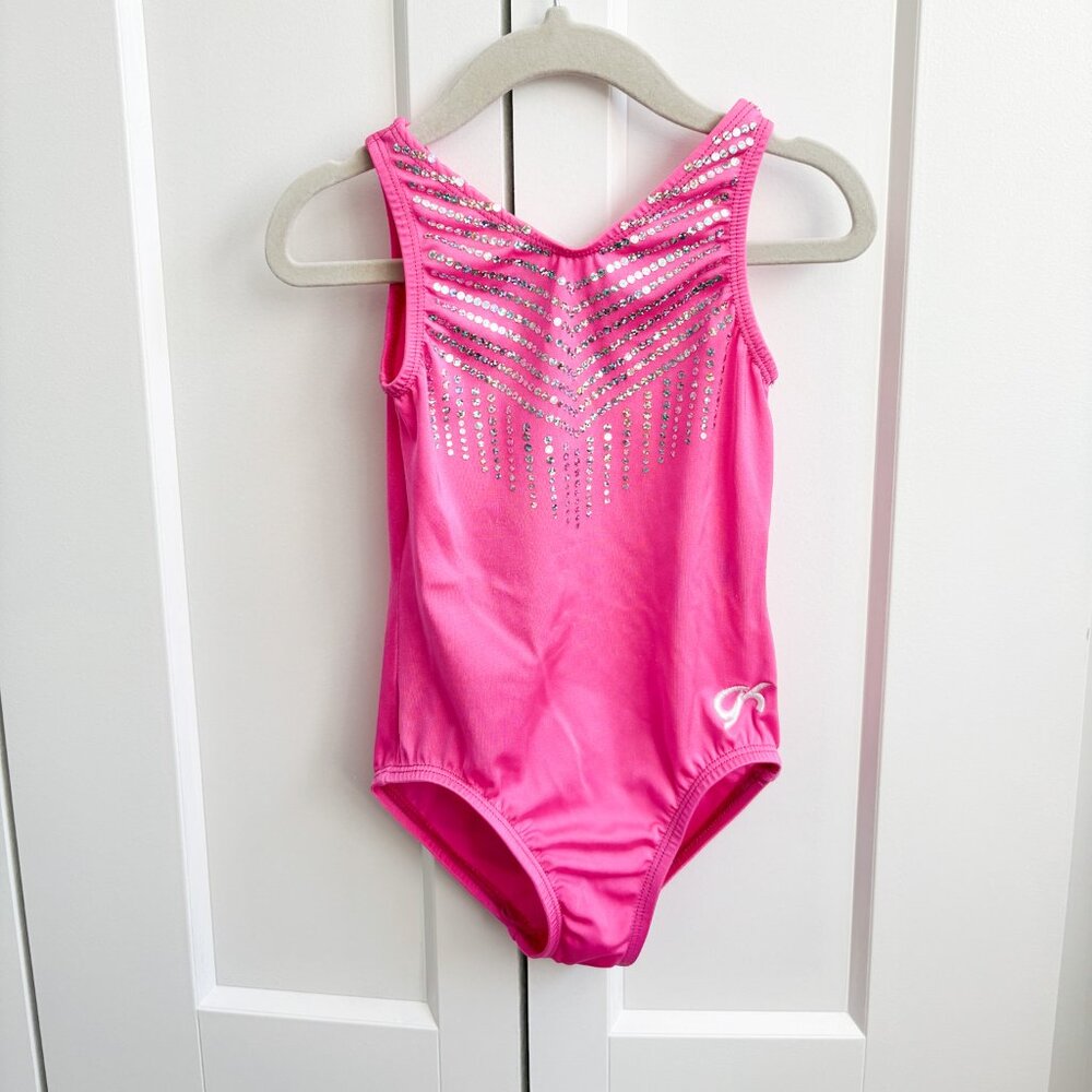 Beautiful hot pink diamond GK gymnastics leotard CS